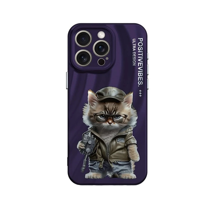 BFS  iPhone 14 Pro Kılıf Crew Desenli Kapak - Kedi - 2
