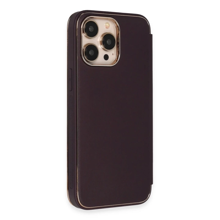 BFS  iPhone 14 Pro Kılıf Dolpin Kapaklı - Derin Mor