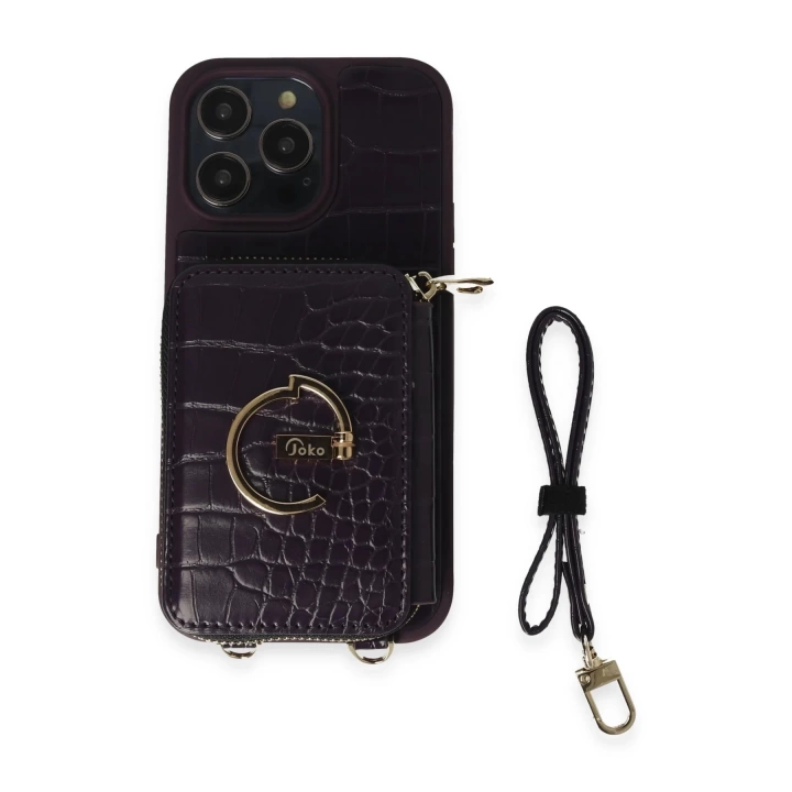 BFS  iPhone 14 Pro Kılıf Ermes Kapak - Derin Mor