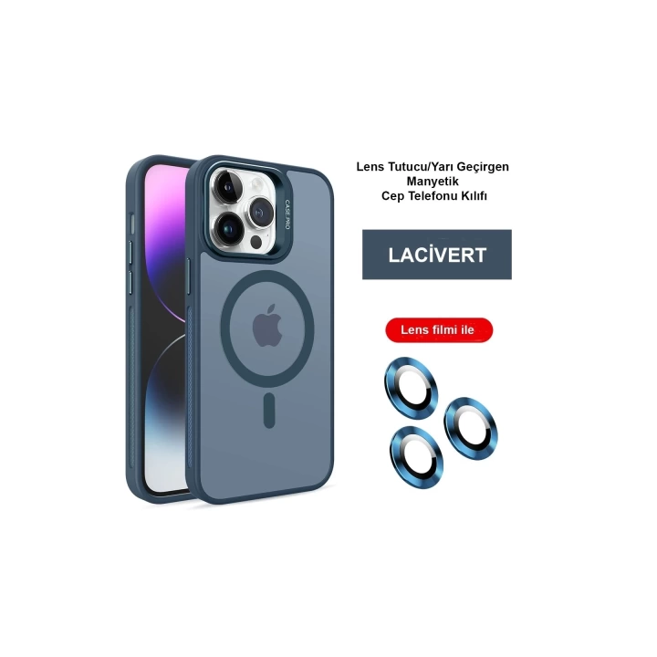 BFS  iPhone 14 Pro Kılıf Flet Lens Magsafe Kapak - Lacivert