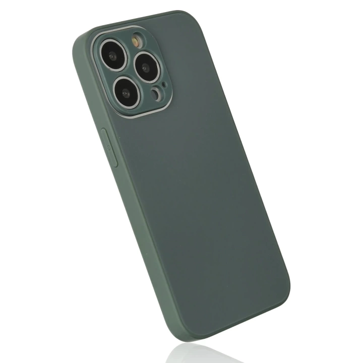 BFS  iPhone 14 Pro Kılıf Glass Kapak - Koyu Yeşil