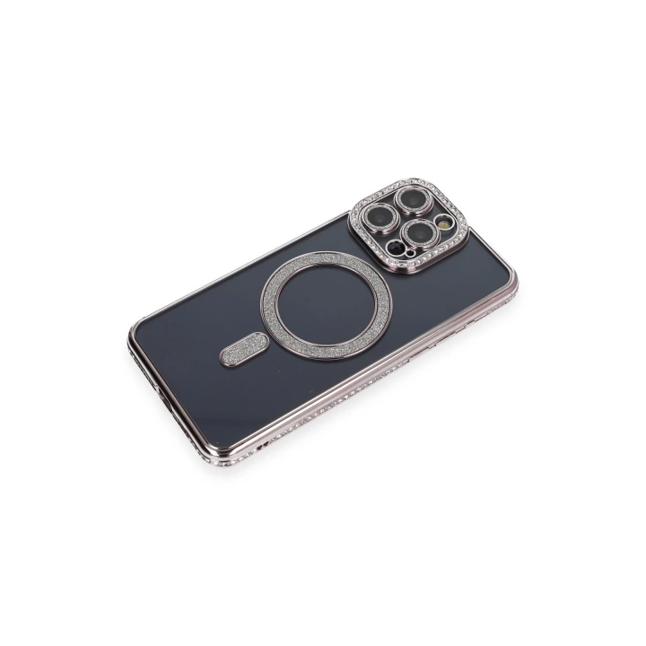 BFS  iPhone 14 Pro Kılıf Joke Simli Magneticsafe Kılıf - Gri