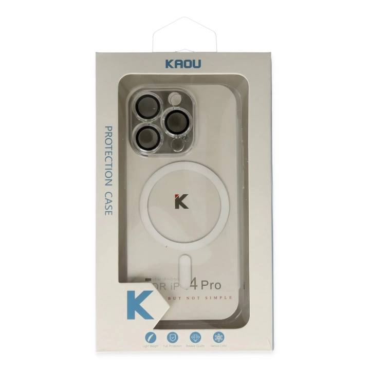 BFS  iPhone 14 Pro Kılıf Kaou Magneticsafe Slim Kapak - Şeffaf