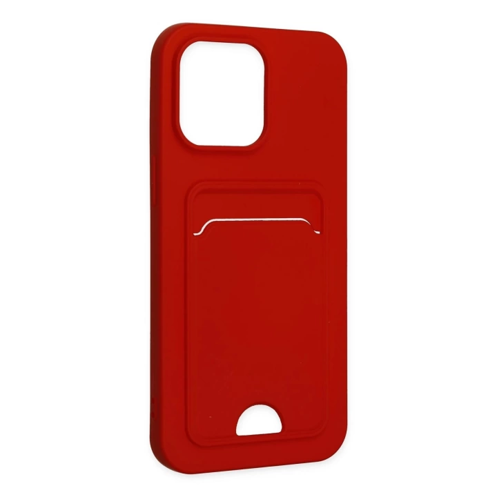 BFS  iPhone 14 Pro Kılıf Kelvin Kartvizitli Silikon - Kırmızı
