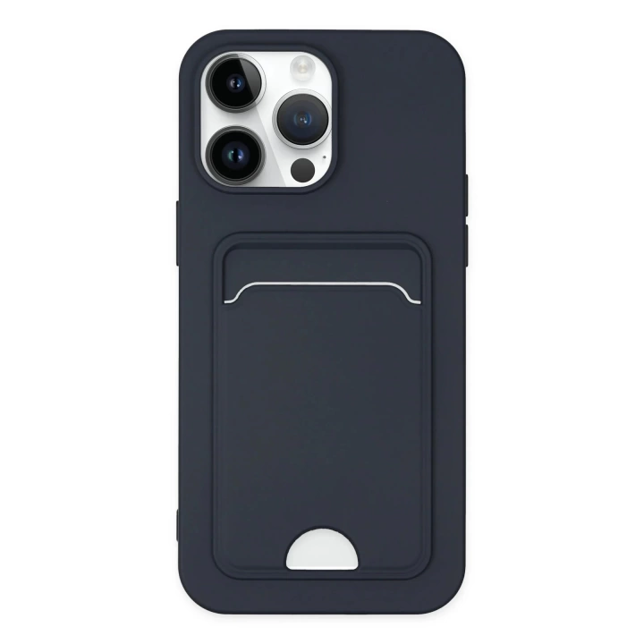 BFS  iPhone 14 Pro Kılıf Kelvin Kartvizitli Silikon - Lacivert