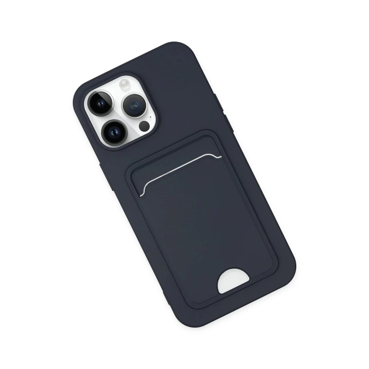 BFS  iPhone 14 Pro Kılıf Kelvin Kartvizitli Silikon - Lacivert