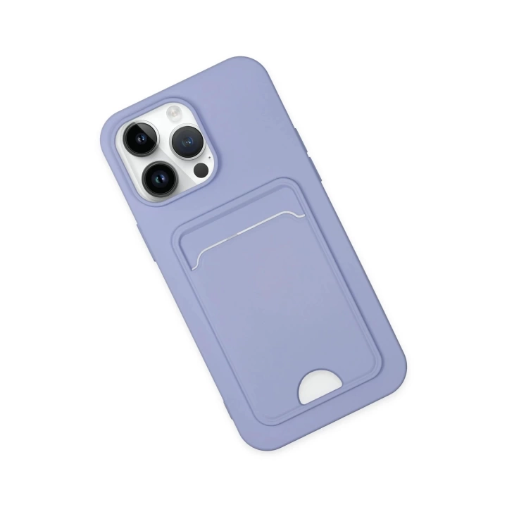 BFS  iPhone 14 Pro Kılıf Kelvin Kartvizitli Silikon - Lila
