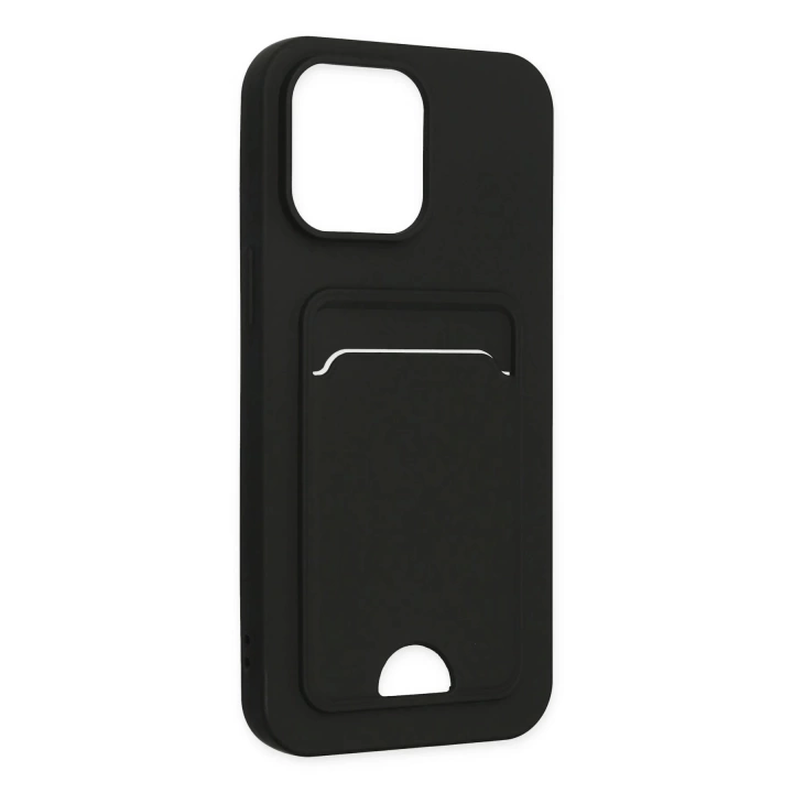 BFS  iPhone 14 Pro Kılıf Kelvin Kartvizitli Silikon - Siyah