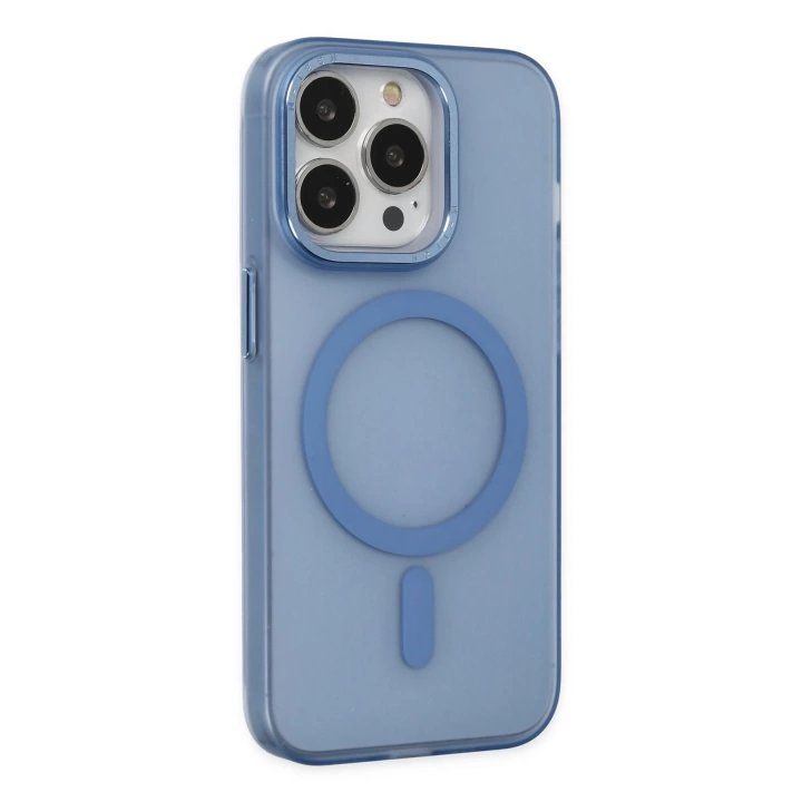 BFS  iPhone 14 Pro Kılıf Lodos Magneticsafe Mat Kapak - Sierra Blue