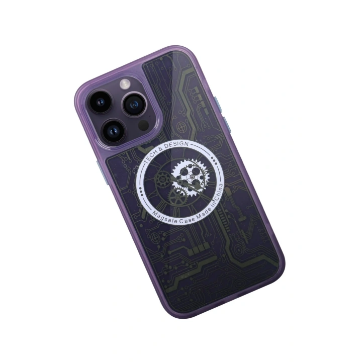 BFS  iPhone 14 Pro Kılıf Magic Magneticsafe Silikon - Derin Mor