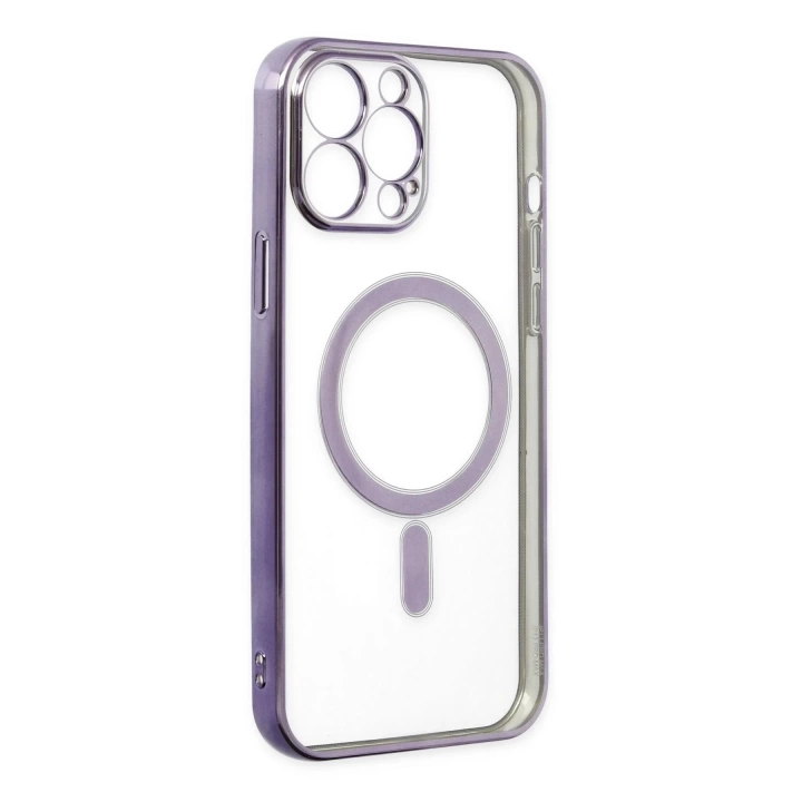 BFS  iPhone 14 Pro Kılıf Magneticsafe Lazer Silikon - Mor