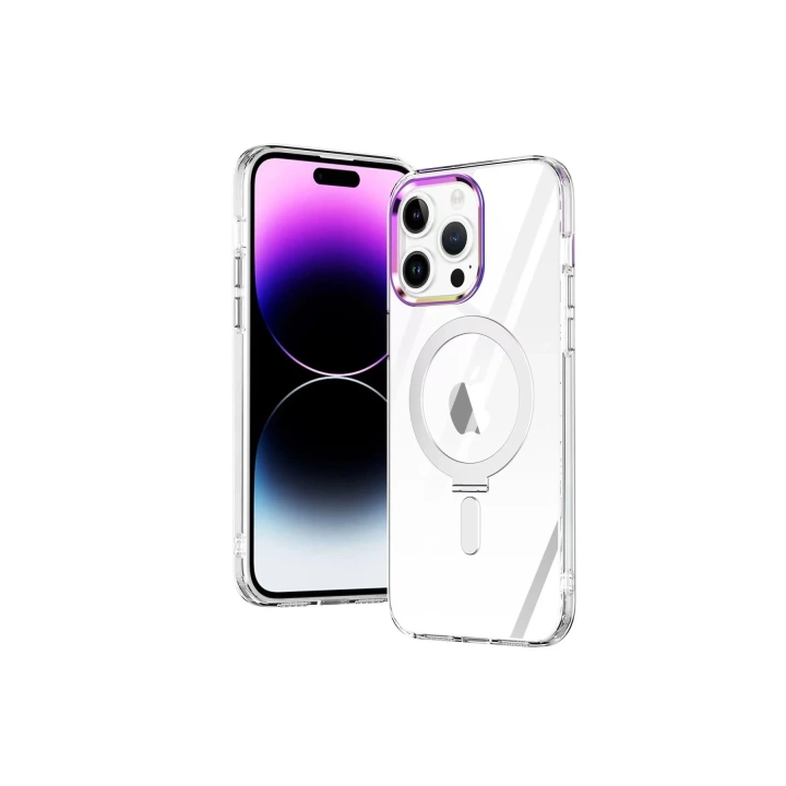 BFS  iPhone 14 Pro Kılıf  Magneticsafe Standlı Kapak - Şeffaf