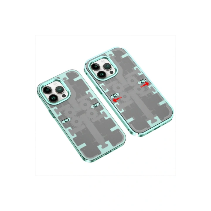 BFS  iPhone 14 Pro Kılıf Mekanik Bumper Kapak - Yeşil