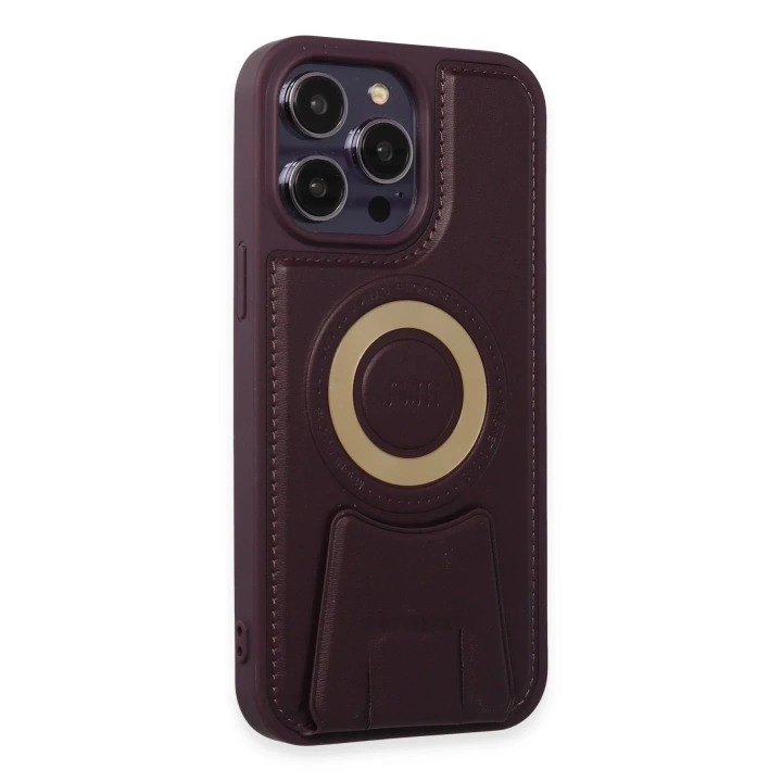 BFS  iPhone 14 Pro Kılıf Merkür Magneticsafe Standlı Kapak - Derin Mor