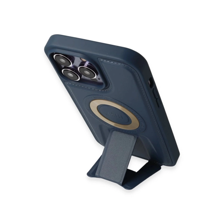 BFS  iPhone 14 Pro Kılıf Merkür Magneticsafe Standlı Kapak - Lacivert