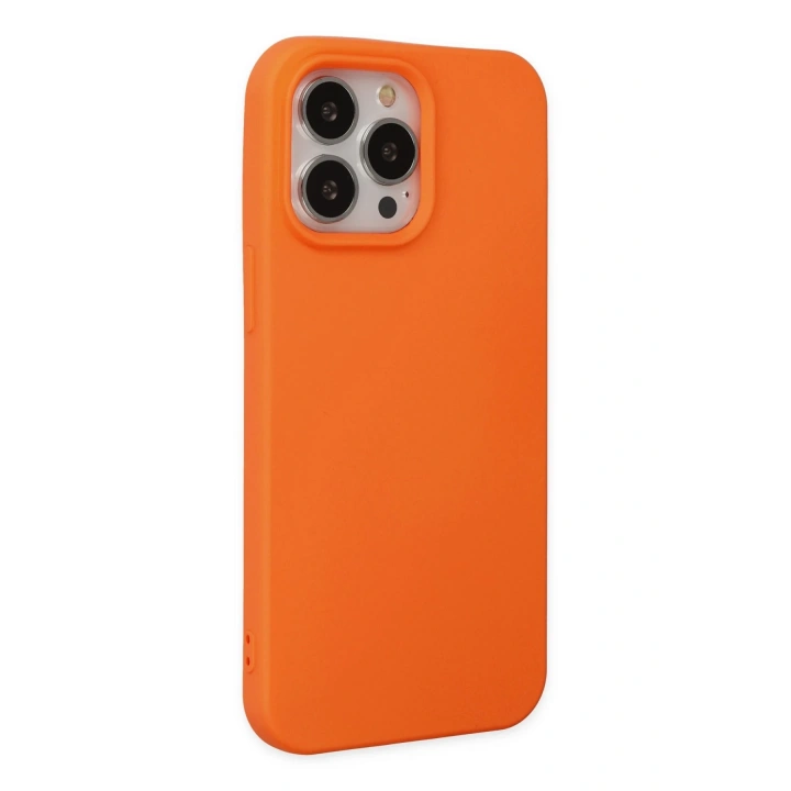 BFS  iPhone 14 Pro Kılıf Nano içi Kadife Silikon - Turuncu