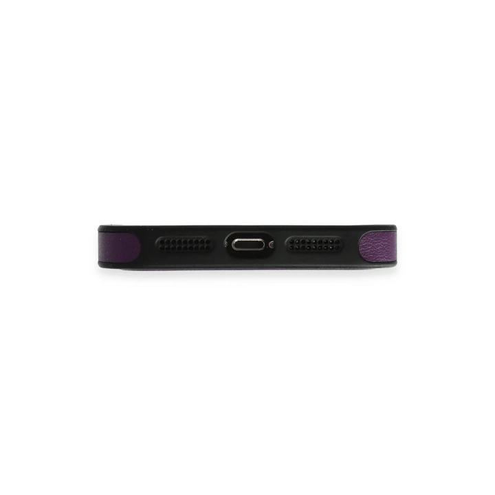BFS  iPhone 14 Pro Kılıf Ozzi Magsafe Deri Kapak - Derin Mor