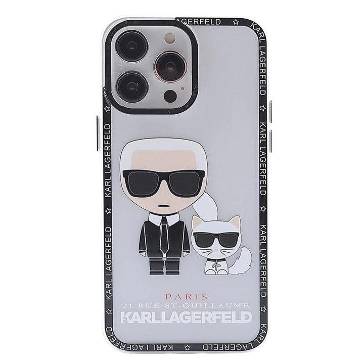 BFS  iPhone 14 Pro Kılıf Prada Desenli Kapak - Prada Şeffaf - 1