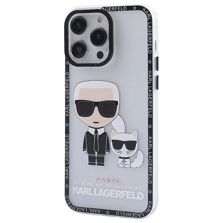 BFS  iPhone 14 Pro Kılıf Prada Desenli Kapak - Prada Şeffaf - 1