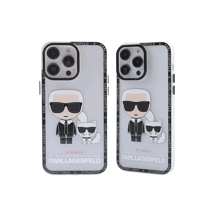 BFS  iPhone 14 Pro Kılıf Prada Desenli Kapak - Prada Şeffaf - 1