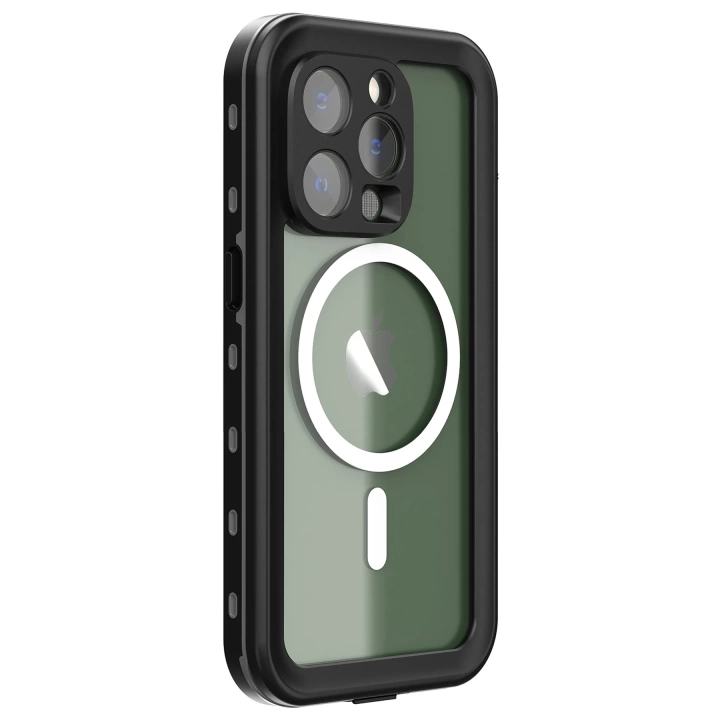 BFS  iPhone 14 Pro Kılıf Red Pepper Magneticsafe Su Geçirmez Kılıf - Siyah-Gri