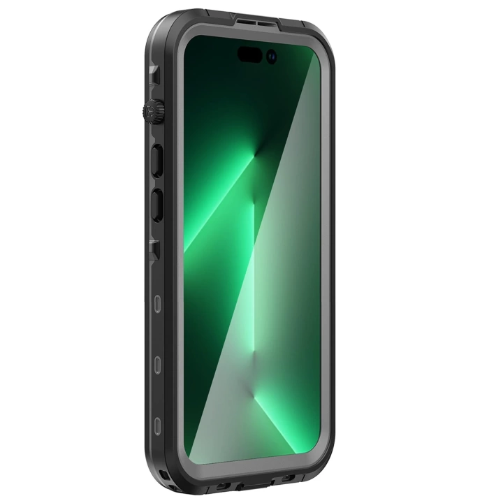 BFS  iPhone 14 Pro Kılıf Red Pepper Magneticsafe Su Geçirmez Kılıf - Siyah-Gri