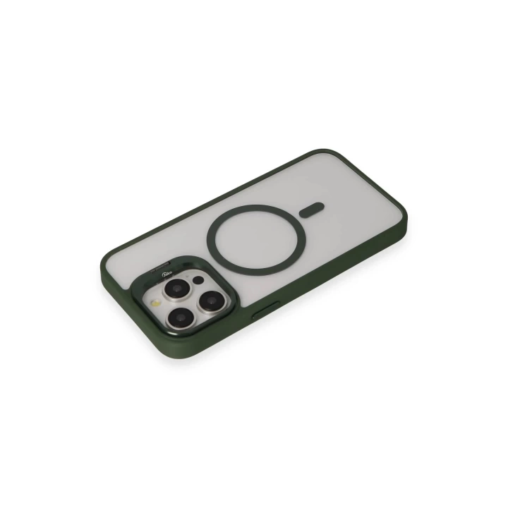 BFS  iPhone 14 Pro Kılıf Roblox Lens Magsafe Standlı Kapak - Koyu Yeşil