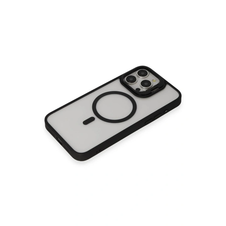 BFS iPhone 14 Pro Kılıf Roblox Lens Magsafe Standlı Kapak - Siyah