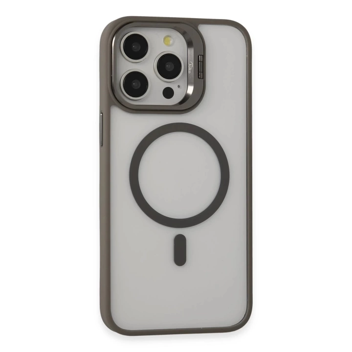 BFS  iPhone 14 Pro Kılıf Roblox Lens Magsafe Standlı Kapak - Titan Gri