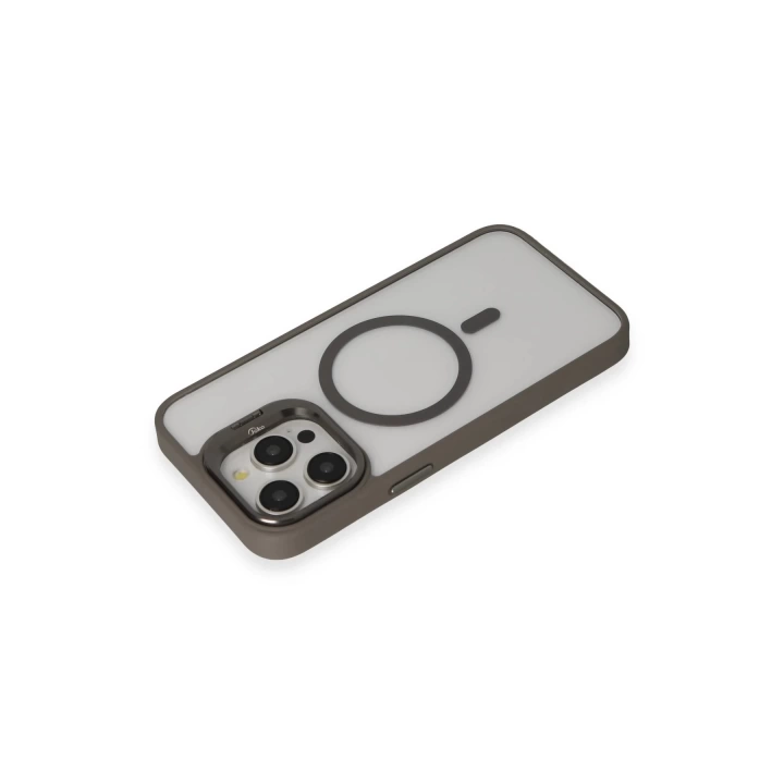 BFS  iPhone 14 Pro Kılıf Roblox Lens Magsafe Standlı Kapak - Titan Gri
