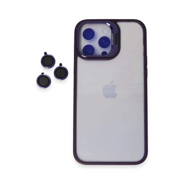 BFS  iPhone 14 Pro Kılıf Roblox Lens Standlı Kapak - Derin Mor