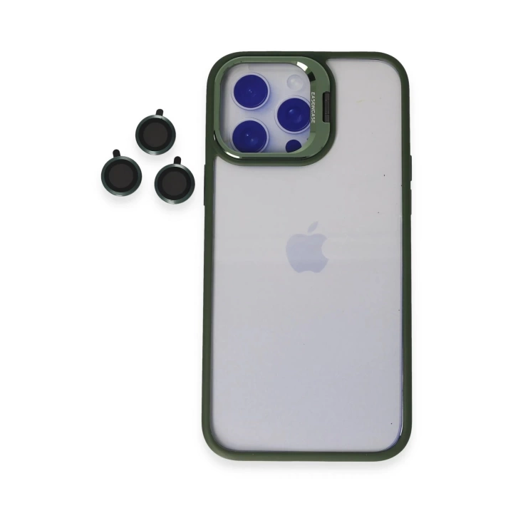 BFS  iPhone 14 Pro Kılıf Roblox Lens Standlı Kapak - Koyu Yeşil