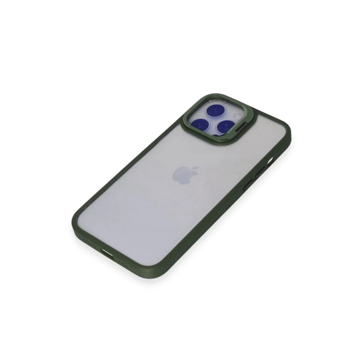 BFS  iPhone 14 Pro Kılıf Roblox Lens Standlı Kapak - Koyu Yeşil