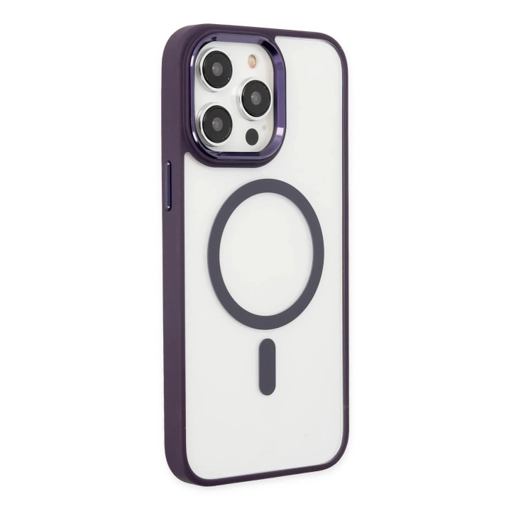 BFS  iPhone 14 Pro Kılıf Room Magneticsafe Silikon - Derin Mor