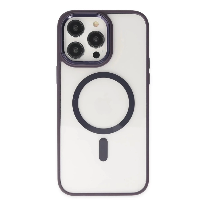BFS  iPhone 14 Pro Kılıf Room Magneticsafe Silikon - Derin Mor