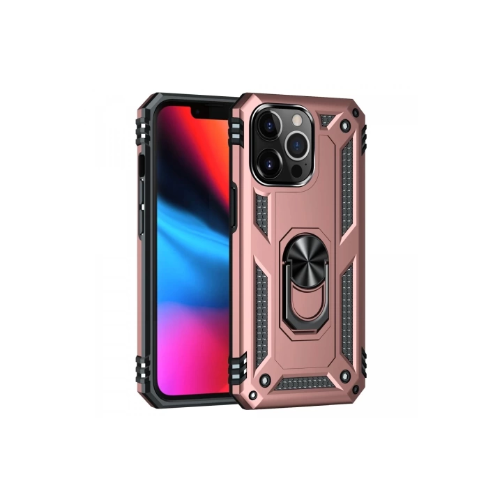 BFS  iPhone 14 Pro Kılıf Sofya Yüzüklü Silikon Kapak - Rose