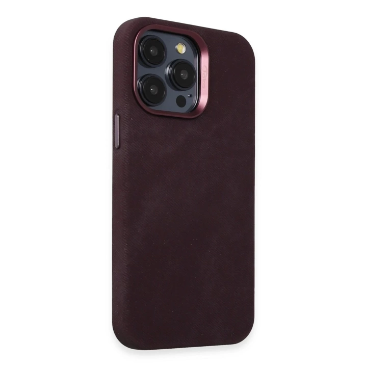 BFS  iPhone 14 Pro Kılıf Velvet Magsafe Kapak - Derin Mor