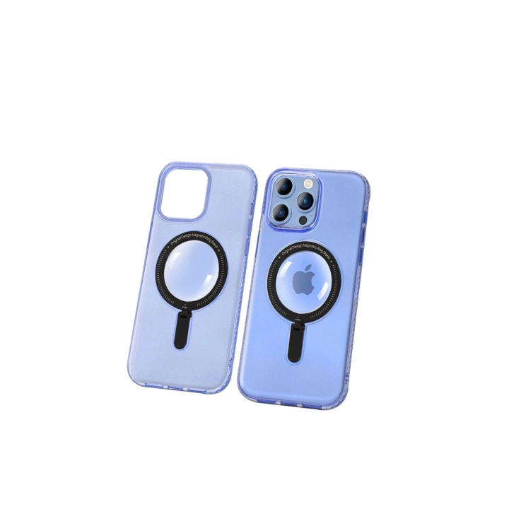 BFS  iPhone 14 Pro Kılıf Zoom Standlı Silikon - Sierra Blue