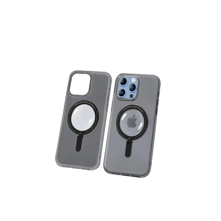 BFS  iPhone 14 Pro Kılıf Zoom Standlı Silikon - Siyah