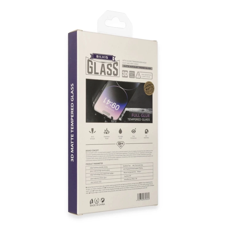 BFS  iPhone 14 Pro Max Bilvis 3D Mat Cam Ekran Koruyucu