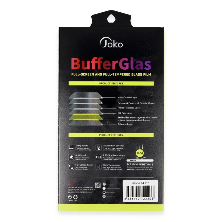 BFS  iPhone 14 Pro Max Buffer Cam Ekran Koruyucu - Siyah
