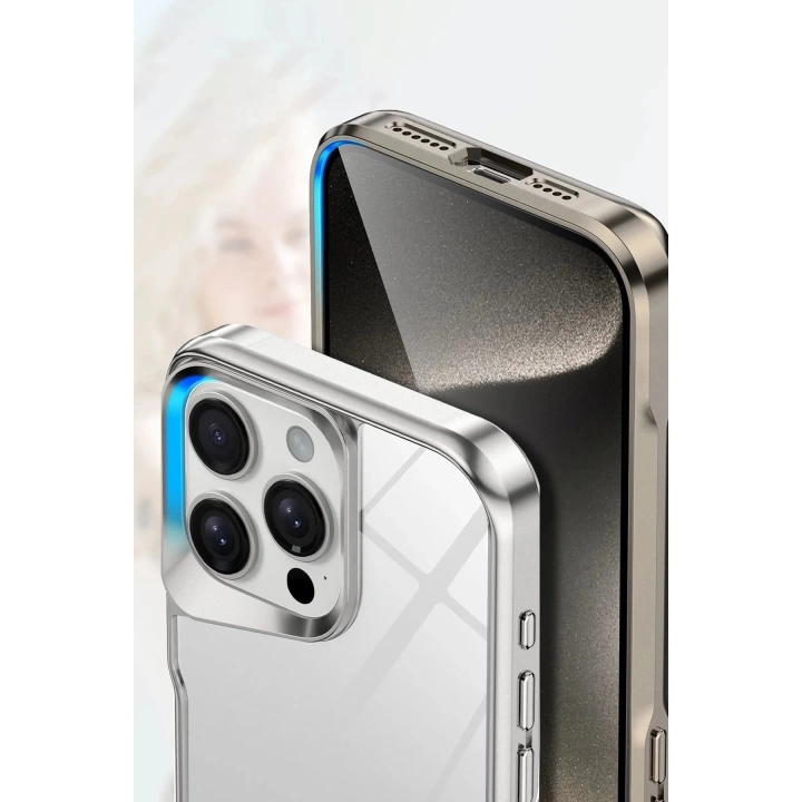BFS  iPhone 14 Pro Max Craft Kapak - Gümüş