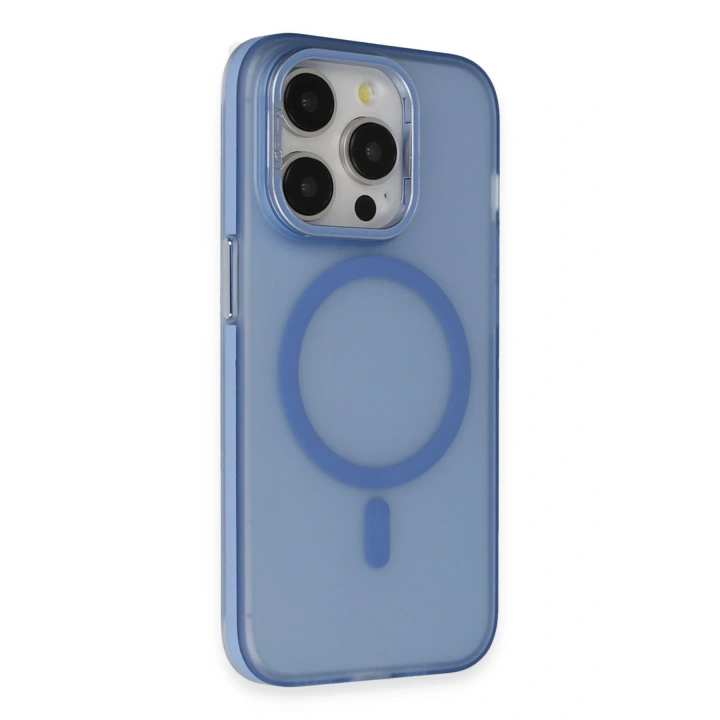 BFS  iPhone 14 Pro Max Frost Standlı Magsafe Kapak - Sierra Blue