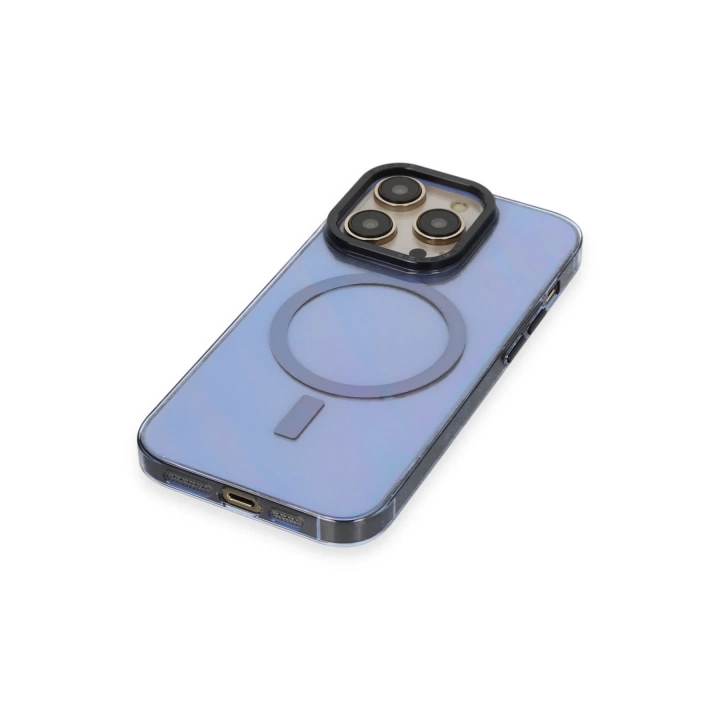 BFS  iPhone 14 Pro Max Kılıf Anka PC Magneticsafe Sert Metal Kapak - Sierra Blue