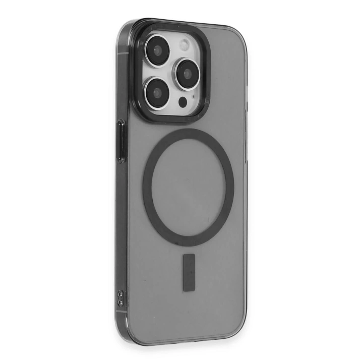 BFS  iPhone 14 Pro Max Kılıf Anka PC Magneticsafe Sert Metal Kapak - Siyah