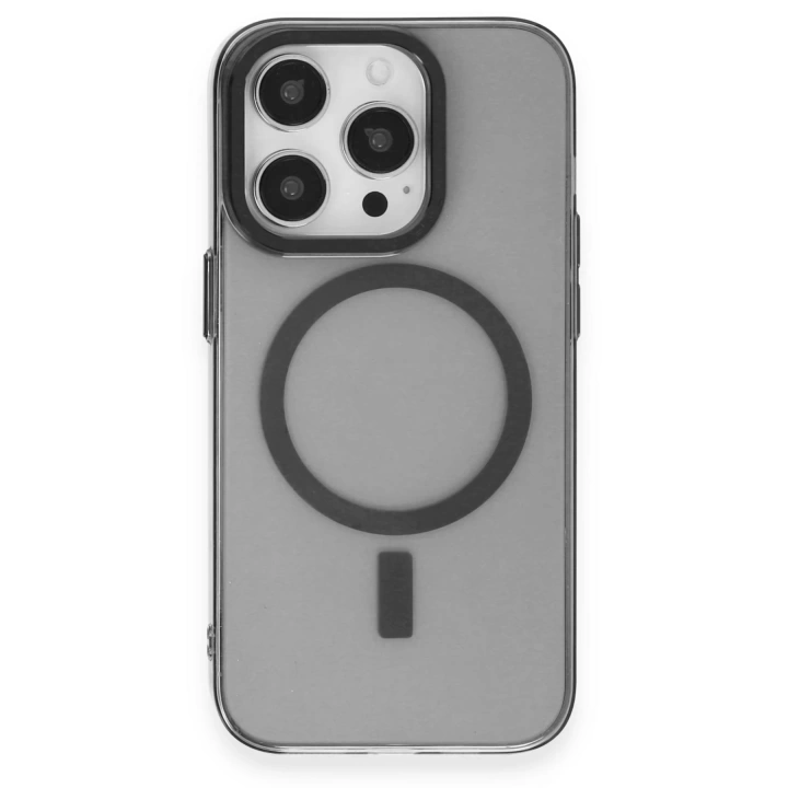 BFS  iPhone 14 Pro Max Kılıf Anka PC Magneticsafe Sert Metal Kapak - Siyah
