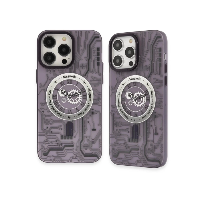 BFS  iPhone 14 Pro Max Kılıf Apollo Magneticsafe Desenli Kapak - Apollo Mor - 5