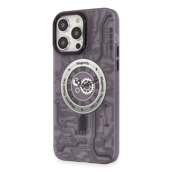 BFS  iPhone 14 Pro Max Kılıf Apollo Magneticsafe Desenli Kapak - Apollo Mor - 5