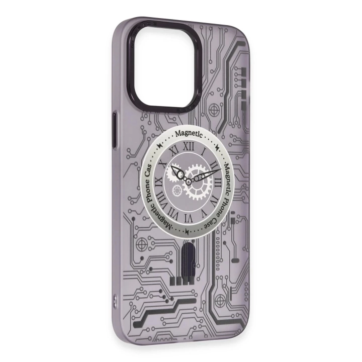 BFS  iPhone 14 Pro Max Kılıf Apollo Magneticsafe Desenli Kapak - Apollo Mor - 5