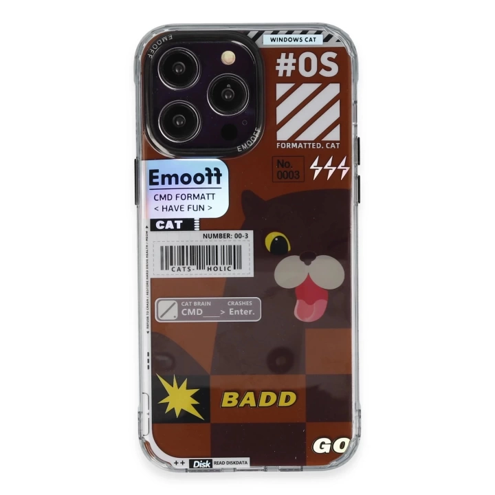 BFS  iPhone 14 Pro Max Kılıf Cat Desenli Kapak - Cat - 1